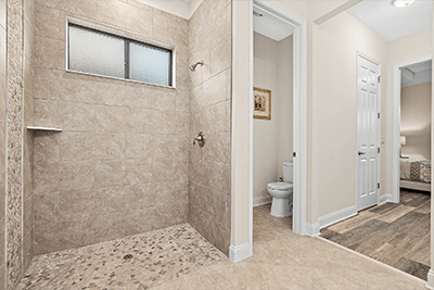 Curbless walk-in shower